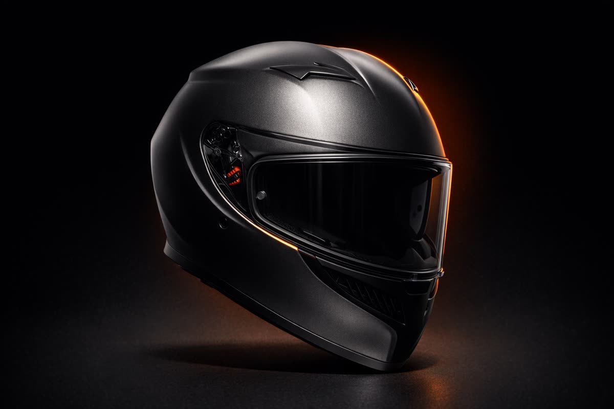 AGV K3 en lumière studio, sur le fond du banc