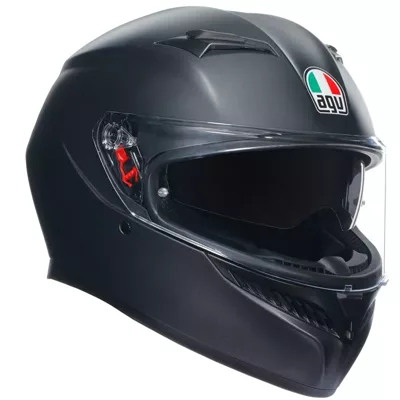 AGV K3 en noir mat, de trois quarts avant