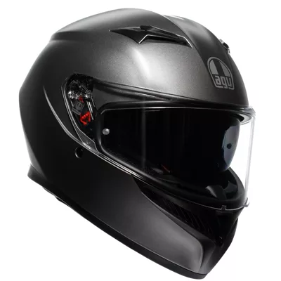 AGV K3 en gris, de trois quarts avant