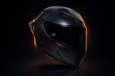 AGV Pista GP RR en lumière studio, sur le fond du banc