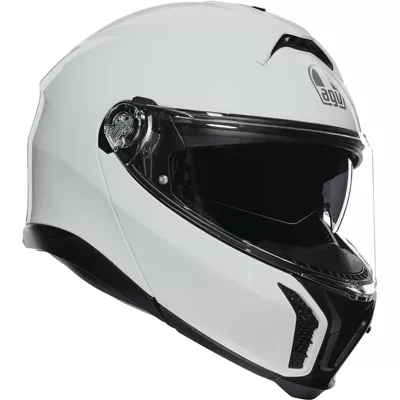 AGV Tourmodular en blanc, de trois quarts avant