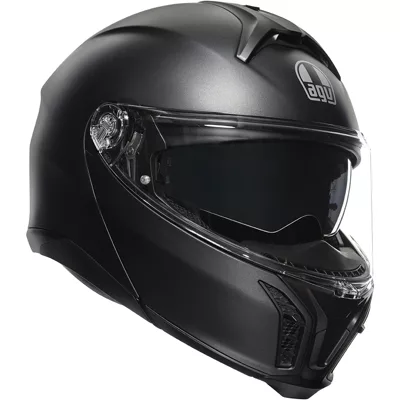 AGV Tourmodular en noir mat, de trois quarts avant