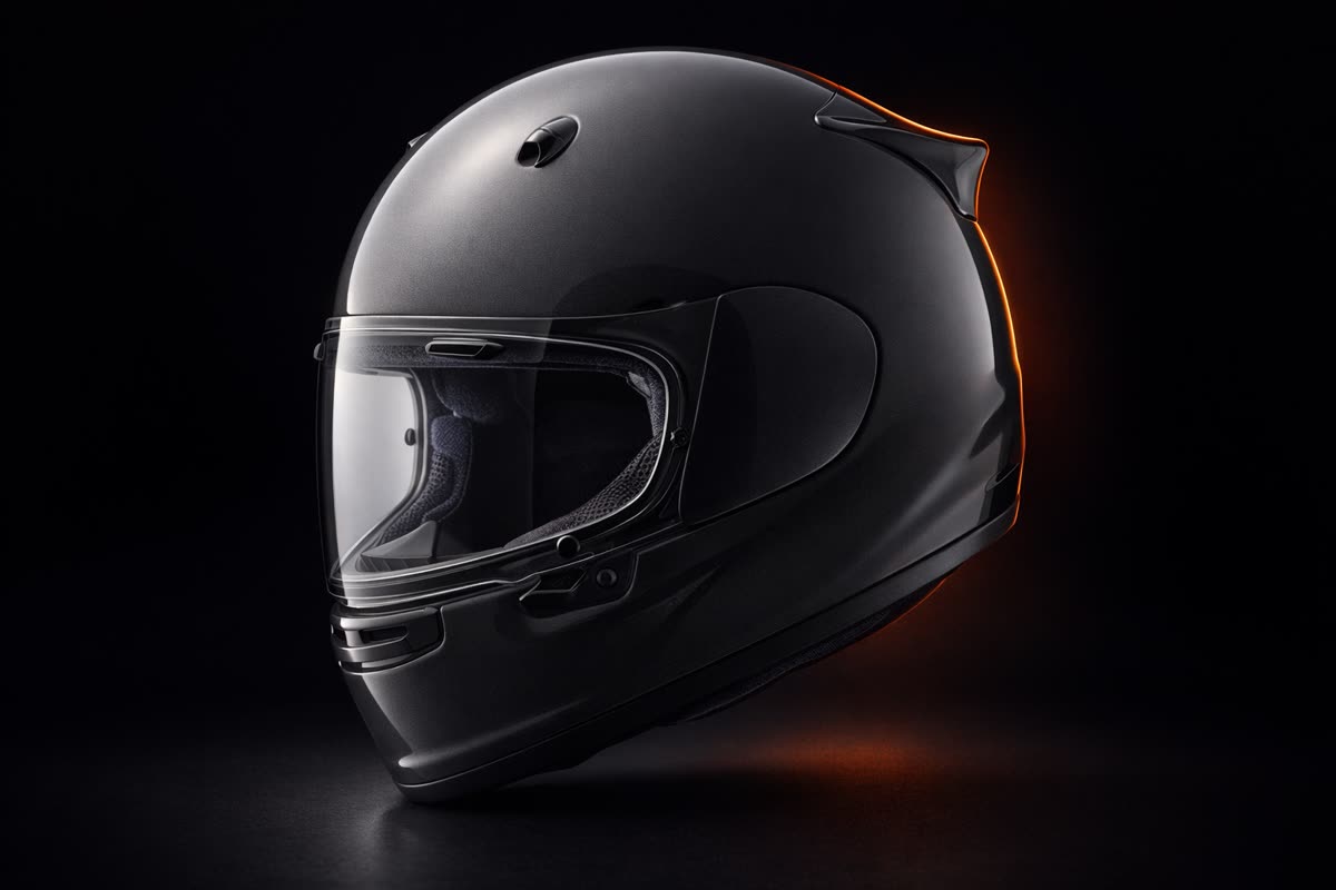 Arai Quantic en lumière studio, sur le fond du banc