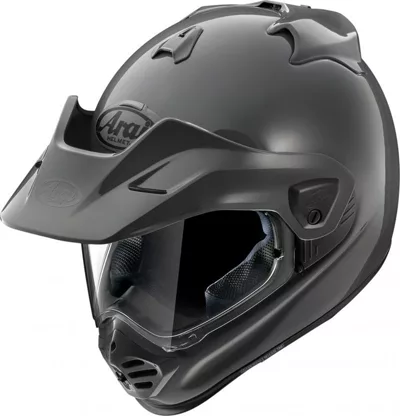 Arai Tour X5 en gris, de trois quarts avant