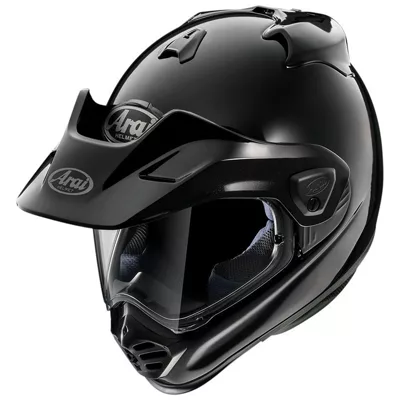Arai Tour X5 en noir brillant, de trois quarts avant