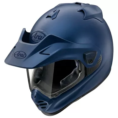 Arai Tour X5 en bleu mat, de trois quarts avant