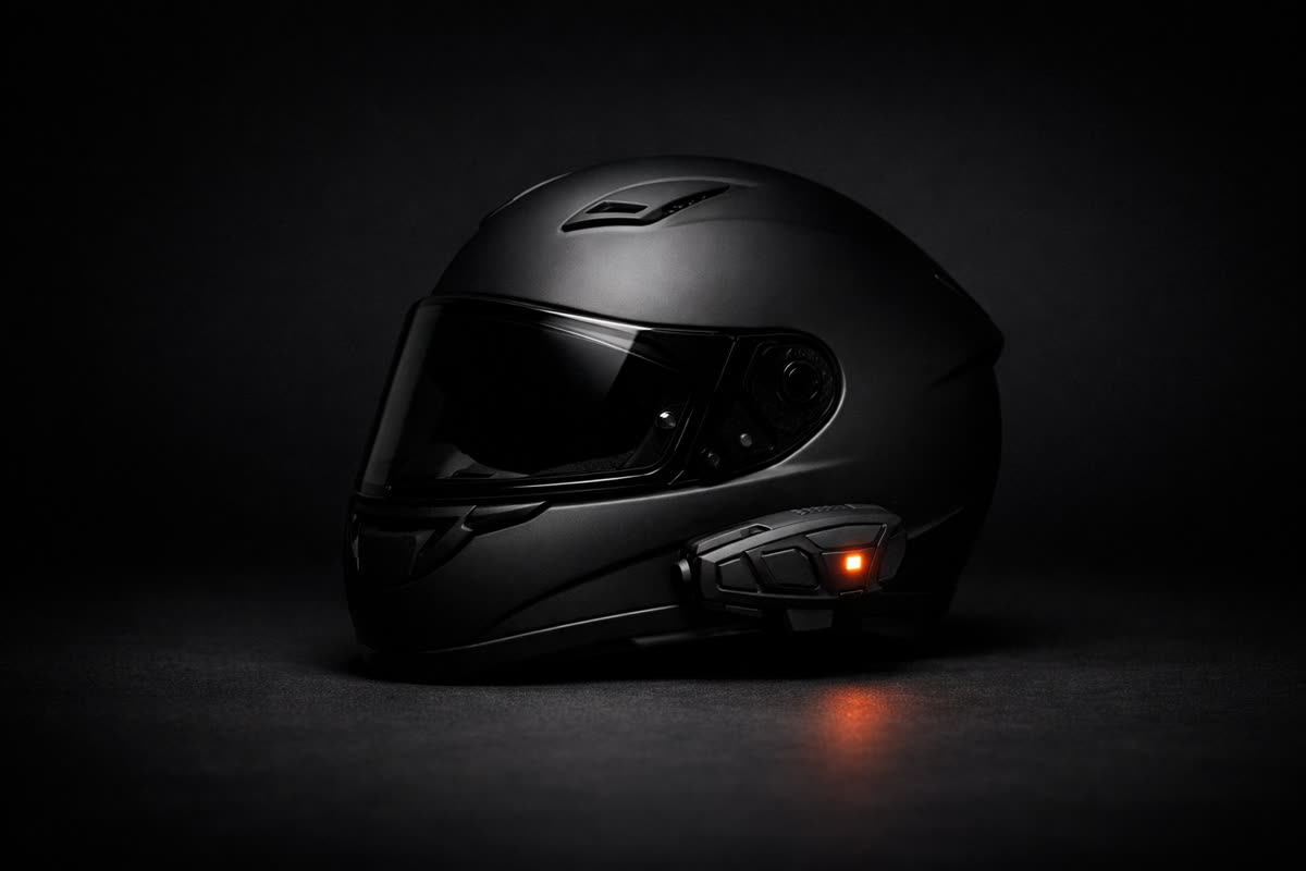 Groupe de motards reliés par un réseau maillé, illustration du mesh