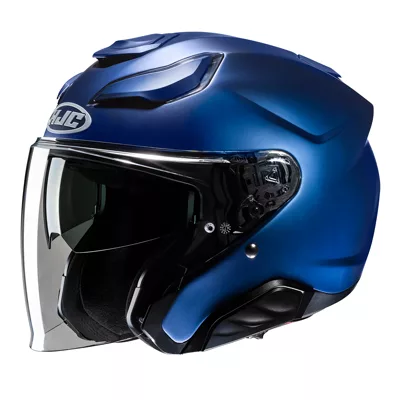 HJC F31 en bleu, de trois quarts avant