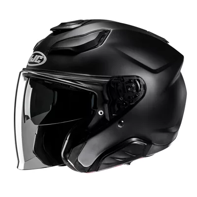 HJC F31 en noir mat, de trois quarts avant