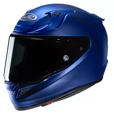 HJC RPHA 12 en bleu mat, de trois quarts avant