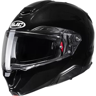 HJC RPHA 91 en noir brillant, de trois quarts avant