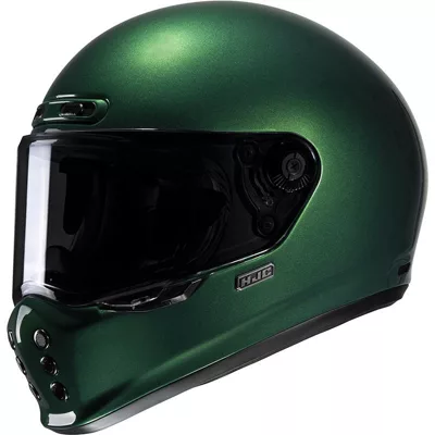 HJC V10 en vert, de trois quarts avant