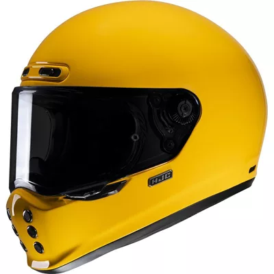 HJC V10 en jaune, de trois quarts avant