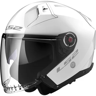 LS2 Infinity 2 en blanc, de trois quarts avant