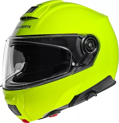 Schuberth C5 en jaune, de trois quarts avant