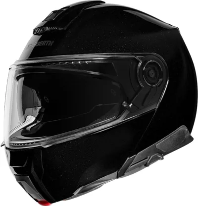 Schuberth C5 en noir brillant, de trois quarts avant