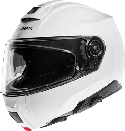 Schuberth C5 en blanc, de trois quarts avant