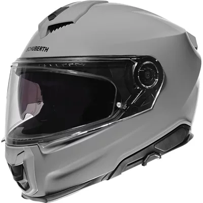 Schuberth S3 en gris nardo, de trois quarts avant
