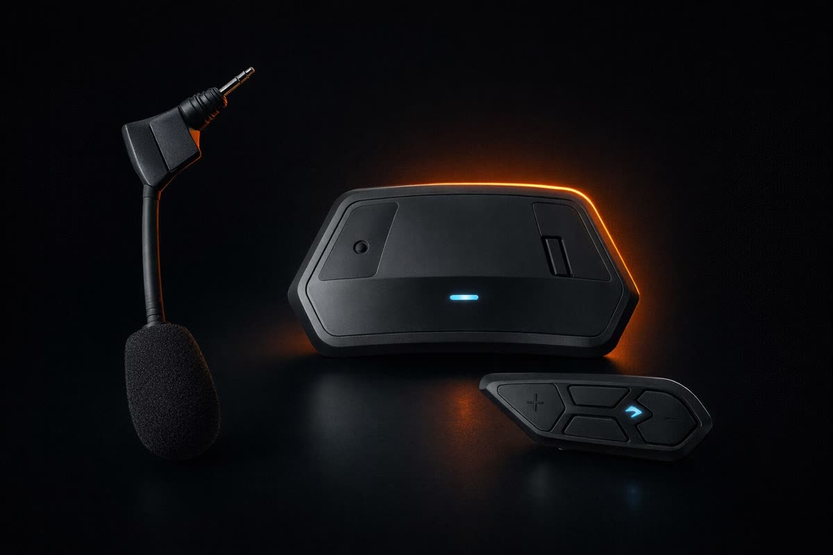 Intercom Schuberth SC Edge by Cardo, en lumière studio