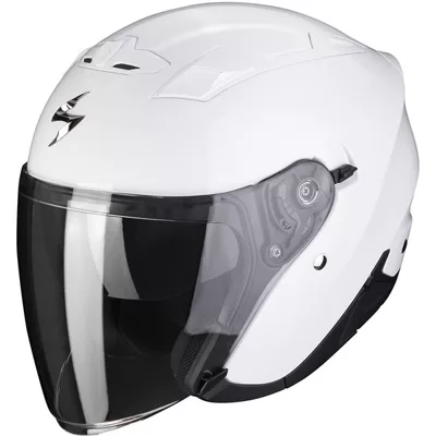 Scorpion EXO-230 en blanc, de trois quarts avant