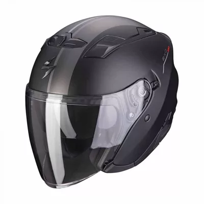 Scorpion EXO-230 en noir gris, de trois quarts avant