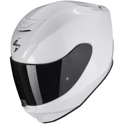 Scorpion EXO-391 en blanc, de trois quarts avant