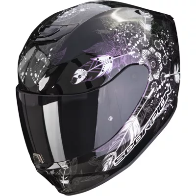 Scorpion EXO-391 en noir blanc, de trois quarts avant