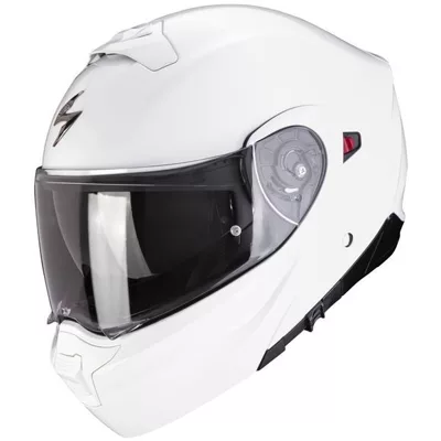 Scorpion EXO-930 Evo en blanc, de trois quarts avant