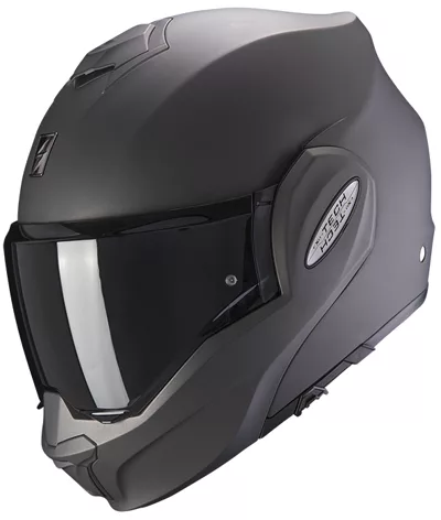 Scorpion EXO-Tech Evo en gris anthracite, de trois quarts avant