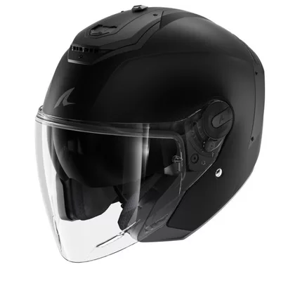 Shark RS-Jet en noir mat, de trois quarts avant