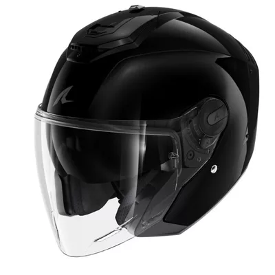 Shark RS-Jet en noir brillant, de trois quarts avant