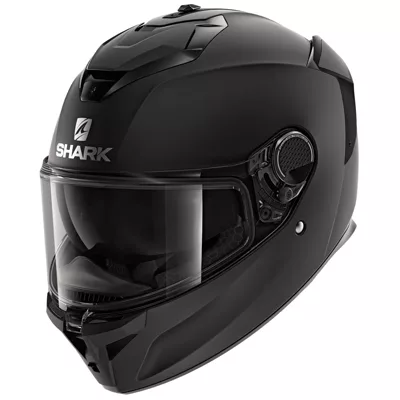 Shark Spartan GT en noir mat, de trois quarts avant