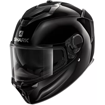 Shark Spartan GT en noir brillant, de trois quarts avant