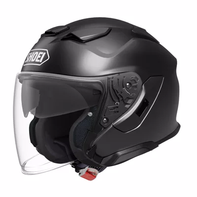 Shoei J-Cruise 3 en noir brillant, de trois quarts avant