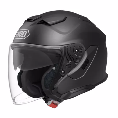Shoei J-Cruise 3 en noir mat, de trois quarts avant