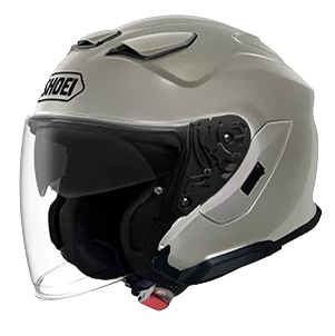 Shoei J-Cruise 3 en gris brillant chalk grey, de trois quarts avant