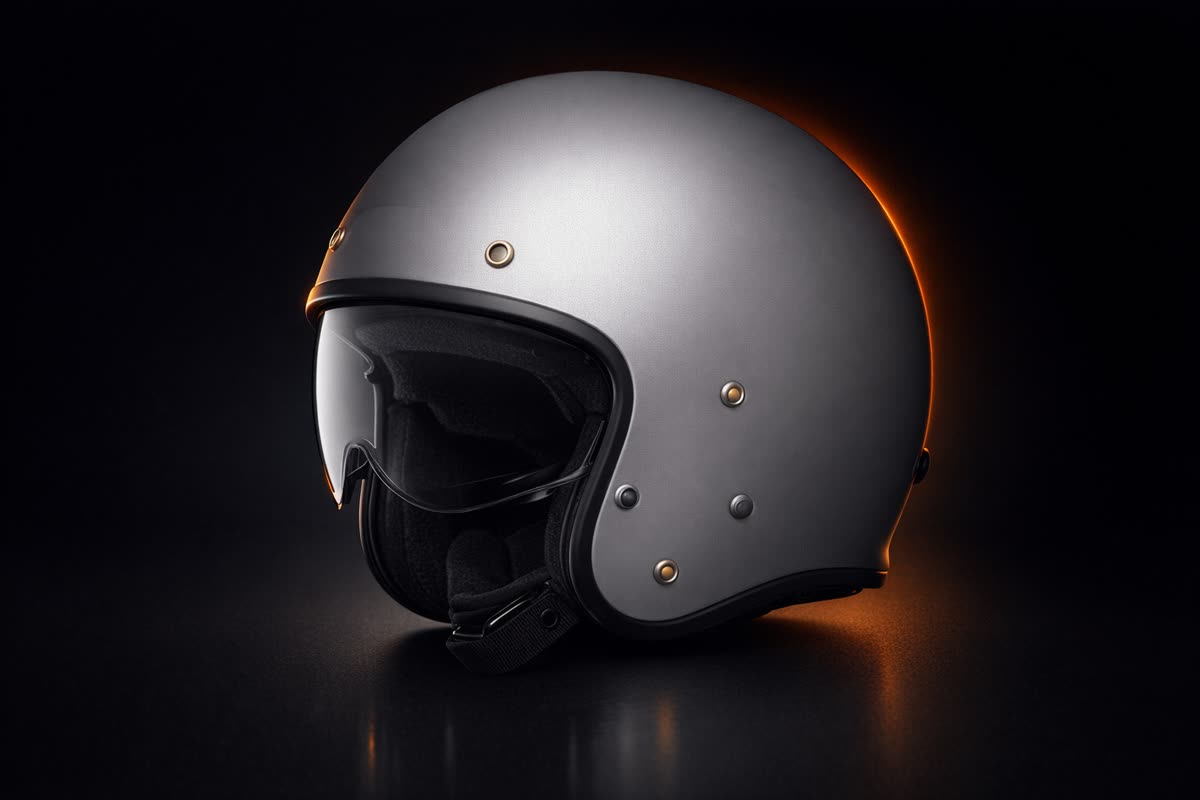 Shoei J.O2 en lumière studio, sur le fond du banc