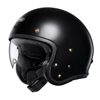 Shoei J.O2 en noir brillant, de trois quarts avant