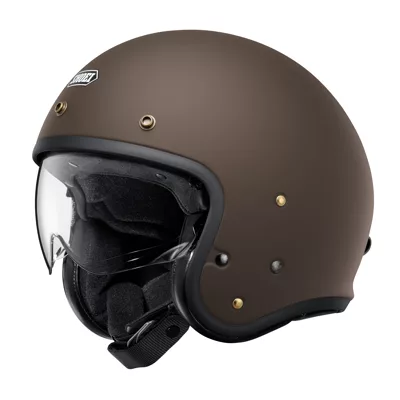 Shoei J.O2 en marron, de trois quarts avant