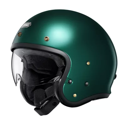 Shoei J.O2 en vert, de trois quarts avant