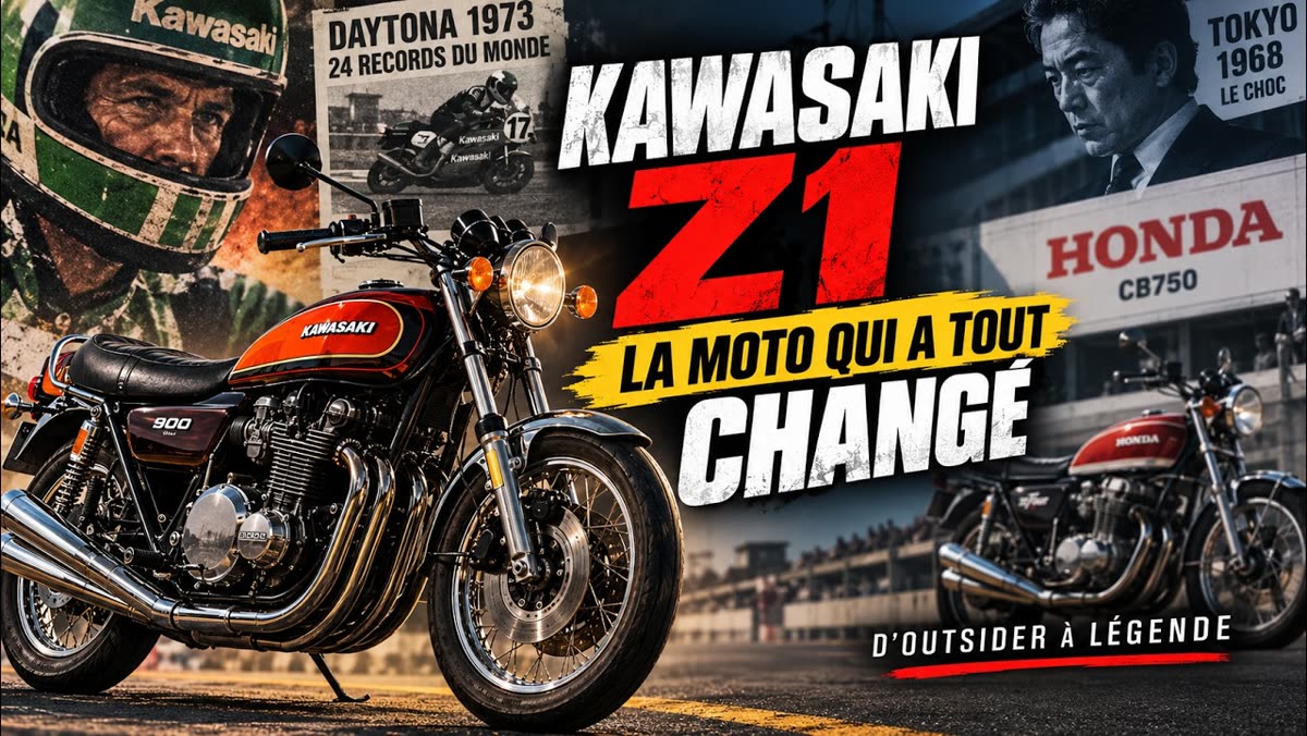 Miniature de la vidéo « KAWASAKI Z1 : l’histoire VRAIE de la moto qui a renversé Honda ! »